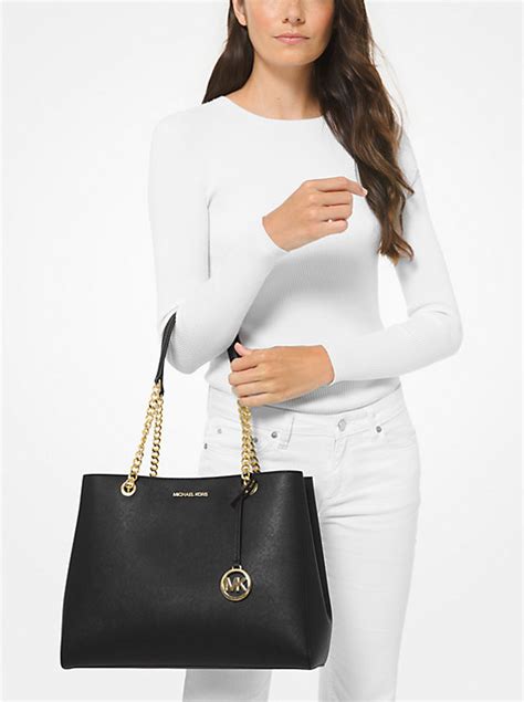 michael kors susannah large saffiano leather shoulder bag|michael kors saffiano tote bag.